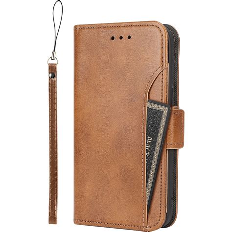 SaharaCase Leather Folio Wallet Case for Apple iPhone 15 Pro Max Brown ...