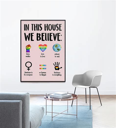 In This House We Believe Poster Civil Rights Poster | Etsy