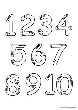 FREE Printable Number Coloring Pages 1-10 for Kids