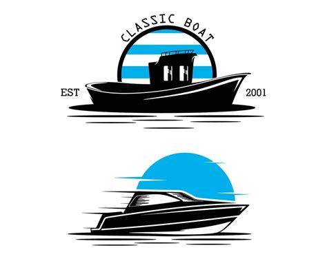 Vector boat design logo collection collection 23501338 Vector Art at ...