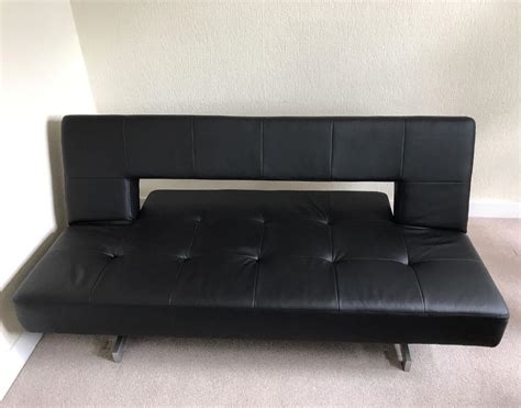 Dwell Pisa Black Faux Leather Sofa Bed | in Newlands, Glasgow | Gumtree