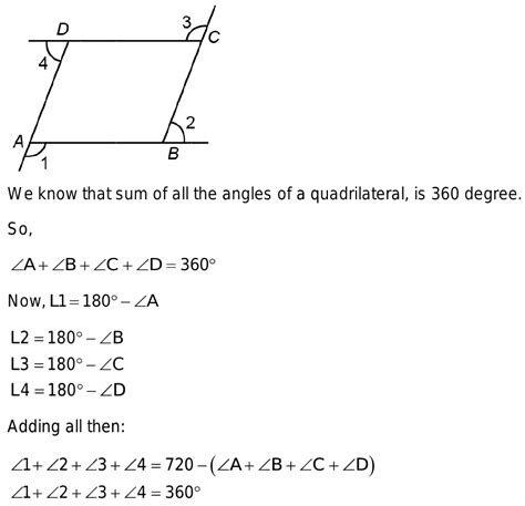 Quadrilateral Sum Of Angles