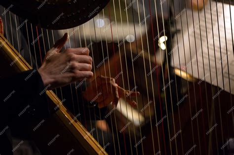 Premium Photo | Hands playing the harp