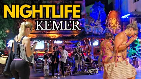 KEMER ANTALYA TURKEY NIGHTLIFE IN SHOPPING STREET AND LIMAN STREET WALKING TOUR - YouTube