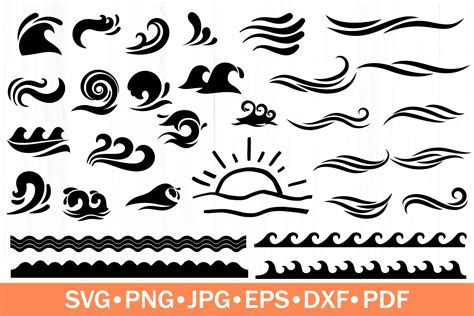 Waves Silhouettes Bundle | Waves SVG Grafik Von SouthernDaisyDesign · Creative Fabrica