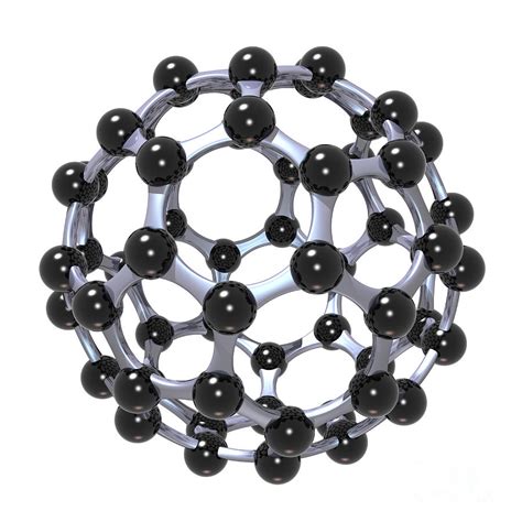 Buckminsterfullerene Or Buckyball C60 18 Digital Art by Russell Kightley