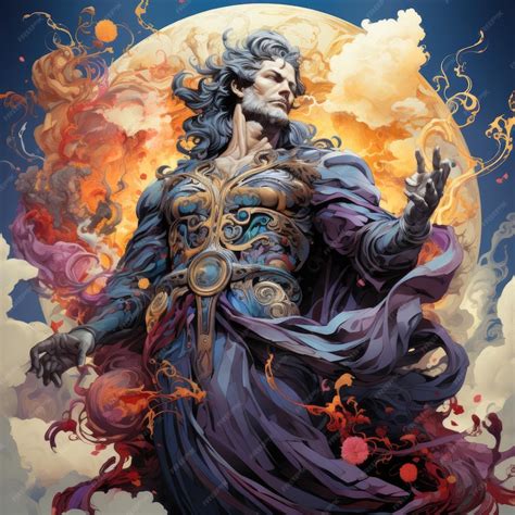 Premium AI Image | god man portrait dark fantasy illustration tarot ...