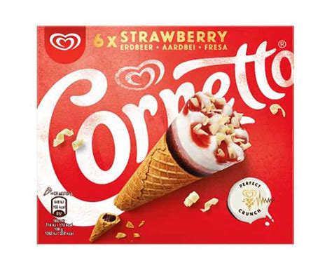 Cornetto Strawberry Ice Cream Cones 6x90ml - Eckos Online