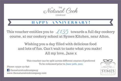 Personalised Gift Vouchers - The Natural Cook Company