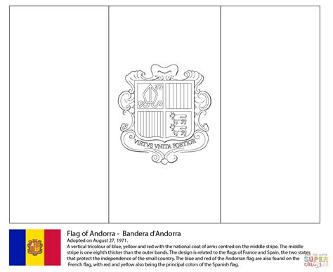 Flag of Andorra coloring page | Free Printable Coloring Pages