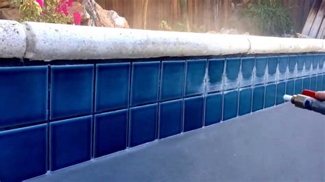 Pool Tile Cleaning - YouTube