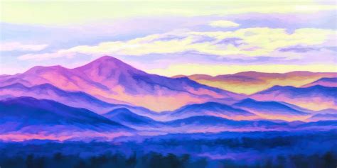 First Light - Painted Mountains Painting by Chrystyne Novack - Pixels