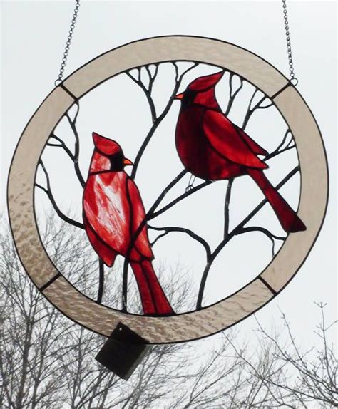 Cardinal Bird Stained Glass Pattern - Glass Designs