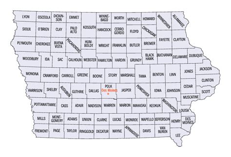 Printable Iowa County Map