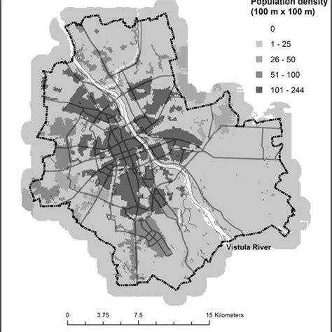 Study area. The map shows the location of the Vistula River, main ...