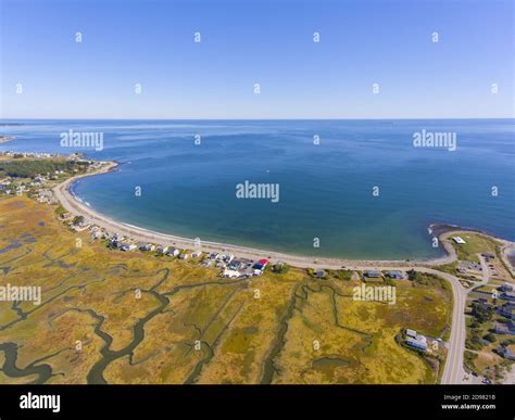 Rye Harbor aerial view in Rye Harbor State Park in town of Rye, New ...