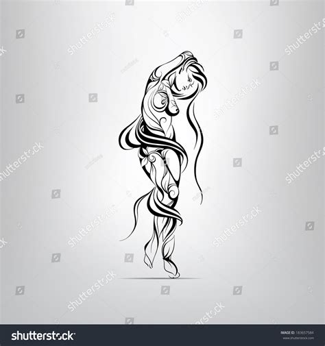 Vector Silhouette Girl Long Hair Stock Vector (Royalty Free) 183657584 ...