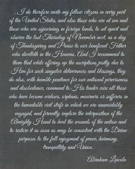 Abraham Lincoln's Thanksgiving Proclamation Printable - Domestically Speaking