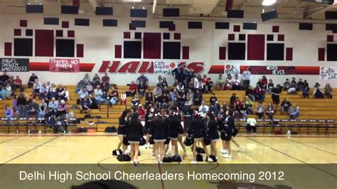 Delhi High School Cheerleaders - Basketball Homecoming 2012 - YouTube