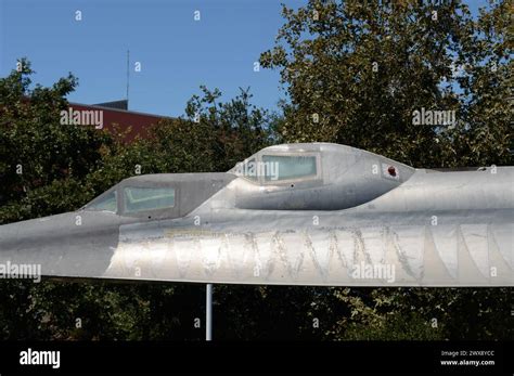 Cockpit exterior of a CIA A-12 Blackbird spy plane at the California Science Center. Credit ...