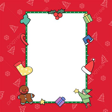 Christmas Cartoon Rectangle Greeting Card Border, Christmas, Cartoon, Greeting Card PNG ...