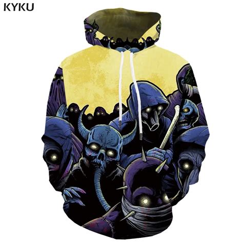 KYKU 3d Hoodies Skull Hoodie Men Skeleton Hoody Anime War Hoodie Print ...