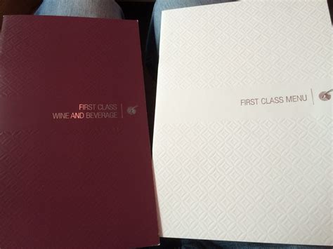 Qatar Airways First Class - Menus - InsideFlyer UK