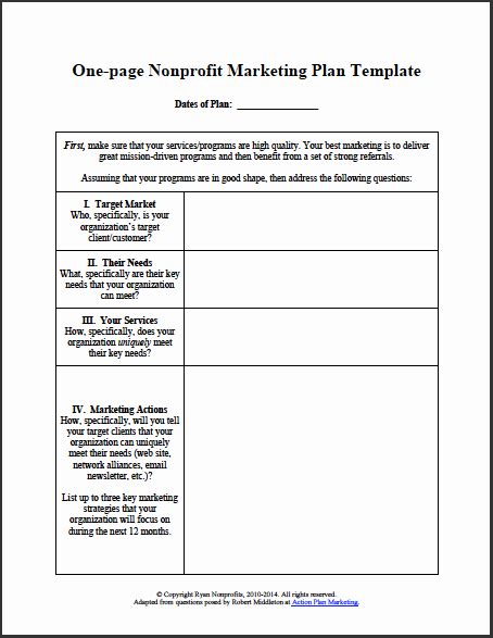 40 Nonprofit Marketing Plan Template | Hamiltonplastering