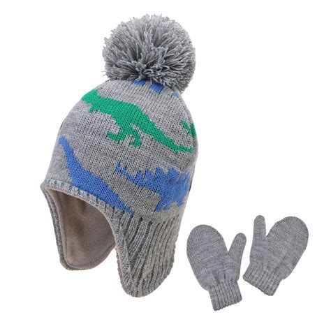 Buy Hats And Gloves Set Kids Toddler Baby Boys Girls Winter Hat Knit ...