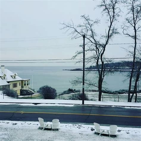 Snowy view of York Harbor, Maine -- Calm waters and a coating fresh snow #yhi #mainelife #winter ...