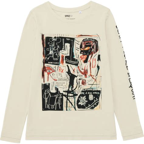 Uniqlo Women Sprz Ny Long Sleeve T-Shirt (Jean-Michel Basquiat) in White (OFF WHITE)