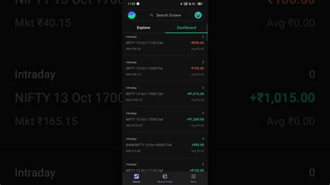 Options trading Profits Groww App Nifty 50 bank Nifty - YouTube