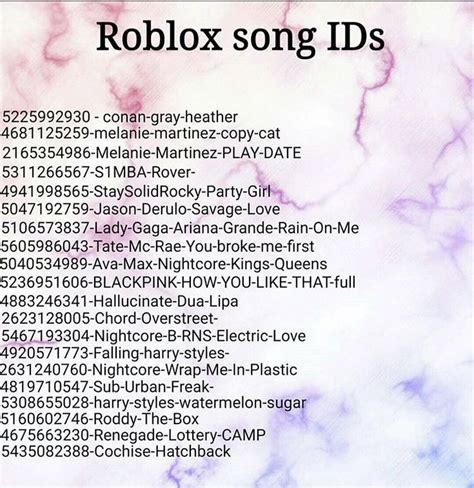 Roblox Song IDs in 2021 | Decal codes, Bloxburg song codes, Roblox codes