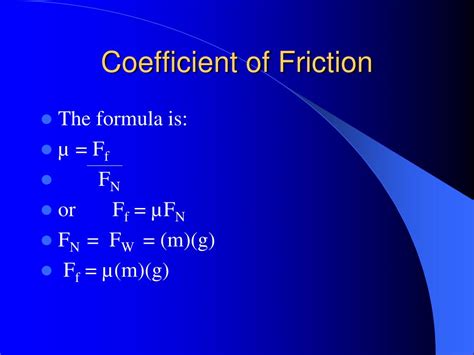 Coefficient Of Friction Formula / Force : The coefficient of friction is dependent on the ...