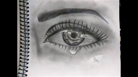 How to draw Sad Crying eye with Tears - YouTube