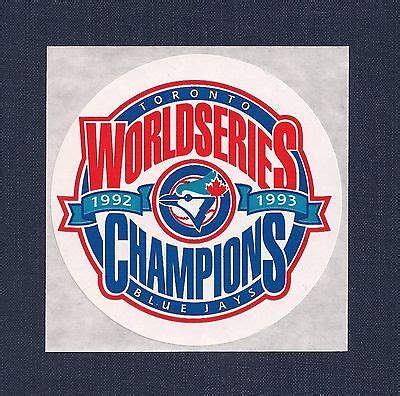 Toronto Blue Jays 1992 1993 World Series Champions MLB Decal Sticker | eBay