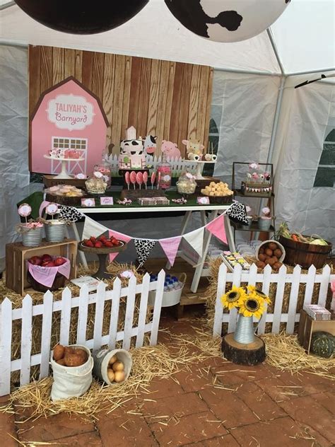 pink-farmyard-party-via-little-wish-parties-childrens-party-blog- | Barn birthday party ...