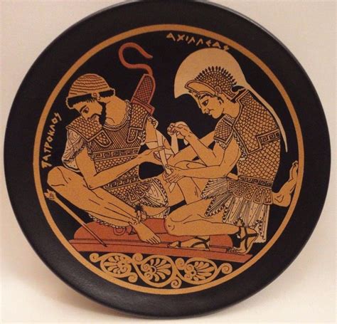 Archaeological Hero Achilles and Patroclus Rare Ancient Greek Art Pottery Plate | #1788460970