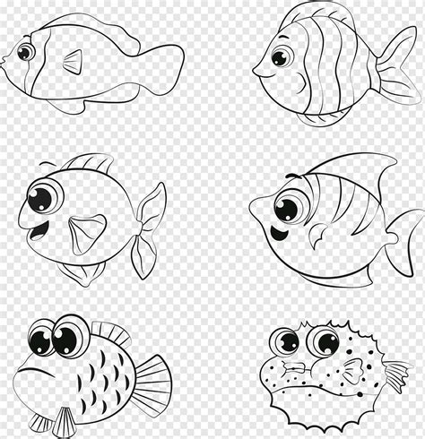 gambar ikan hitam putih untuk kolase Ikan hitam sketsa kolase nemo diwarnai mudah menggambar ...