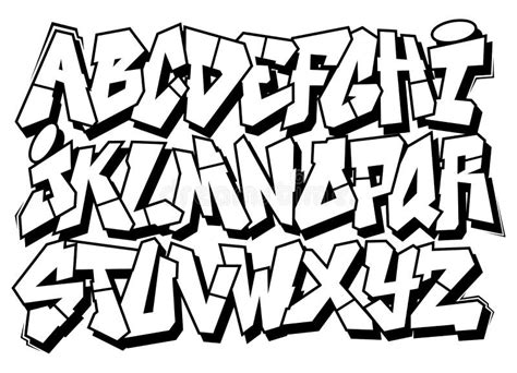 Classic Street Art Graffiti Font Type Alphabet Stock Vector ...