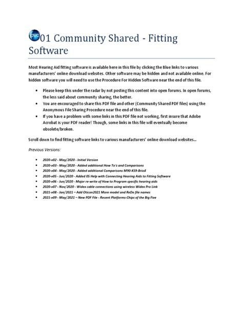 Community Shared Document Providing Links to Hearing Aid Fitting ...