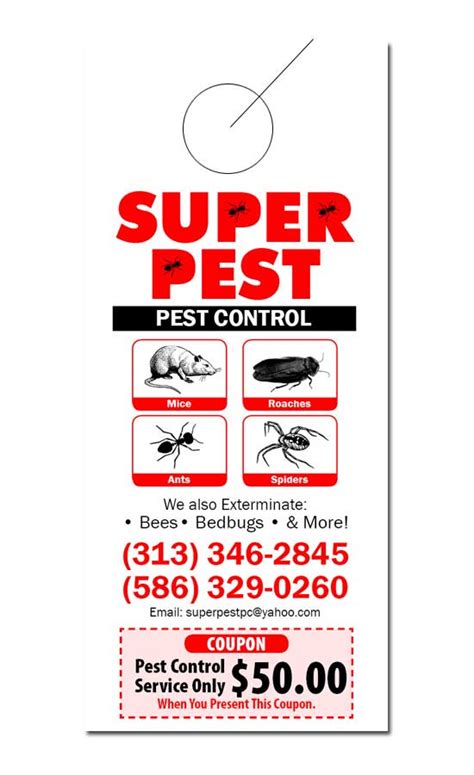 Pest Control Door Hanger Samples - 3000 Doorhangers