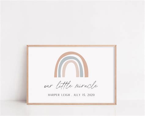 RAINBOW BABY Nursery Wall Art Girl Nursery Decor Miracle - Etsy