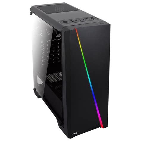 Aerocool ACOOLCSCYLONRGB Cylon Black RGB LED Midi Case - TG Side Panel ...