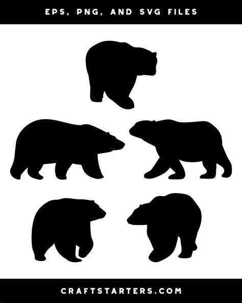 Walking Polar Bear Silhouette Clip Art