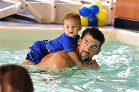 Michael Phelps Swimming With Son Boomer August 2017 | POPSUGAR Celebrity