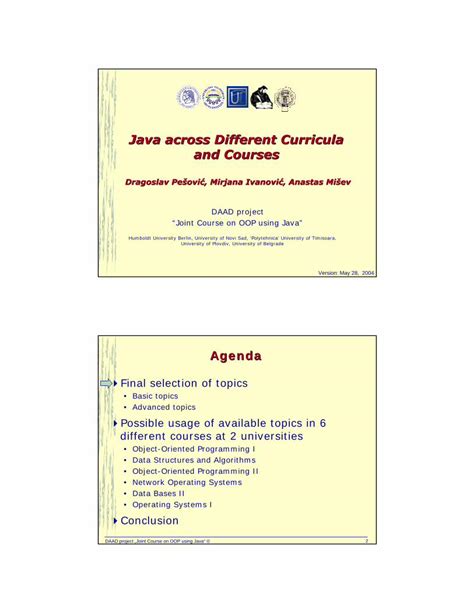 (PDF) Java across Different Curricula and Courses · Humboldt University Berlin, University of ...