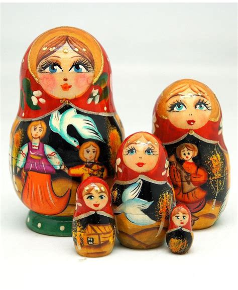 G.DeBrekht Fairy Tale 5 Piece Russian Matryoshka Wooden Nested Dolls ...