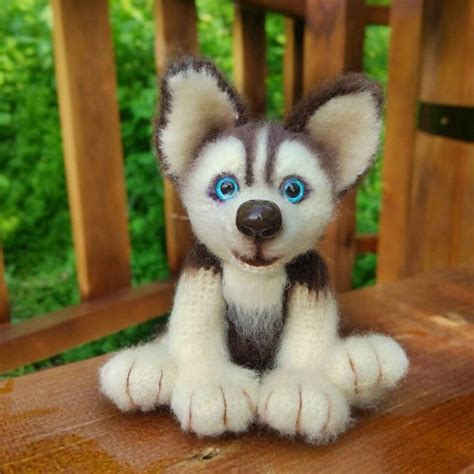 Siberian Husky handmade toy dog husky puppy toy realistic dog | Etsy