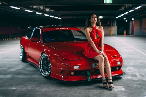 women, Model, Women With Cars, Car, Vehicle, Tuning, JDM, Nissan 240SX ...